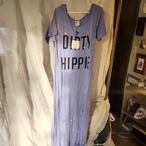 Women's Purple Graphic Maxi Dress O/s Jaded Gypsy